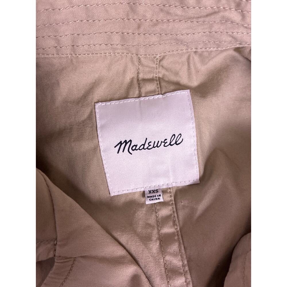 Madewell Beige Trench Coat Womens XXS Button Front Classic Minimalist Jacket - Picture 5 of 6